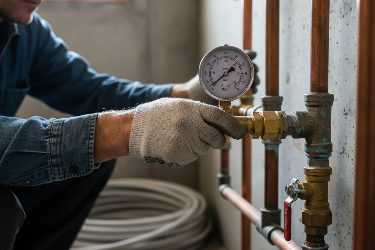 Pressure testing a repaired line during Water Line Repair in Ballinger